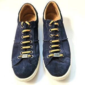 UGG MILO Blue Suede Low Top Lace Up Sneakers Women's Size 8M